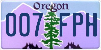 OR license plate 007FPH