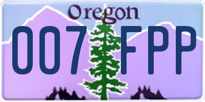 OR license plate 007FPP