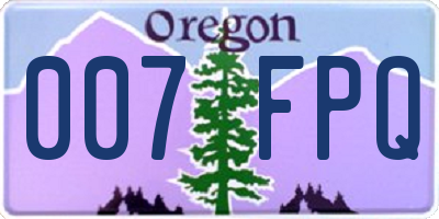 OR license plate 007FPQ