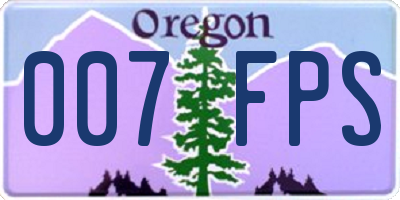 OR license plate 007FPS