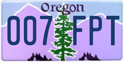 OR license plate 007FPT