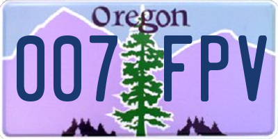 OR license plate 007FPV