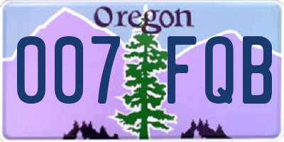 OR license plate 007FQB