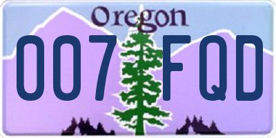 OR license plate 007FQD