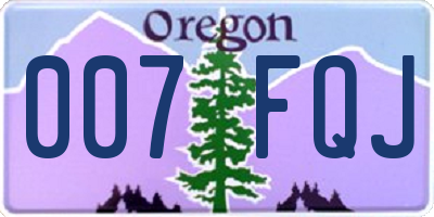 OR license plate 007FQJ