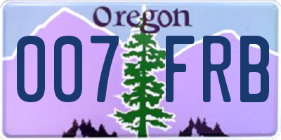 OR license plate 007FRB