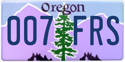 OR license plate 007FRS