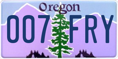 OR license plate 007FRY
