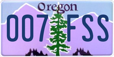 OR license plate 007FSS