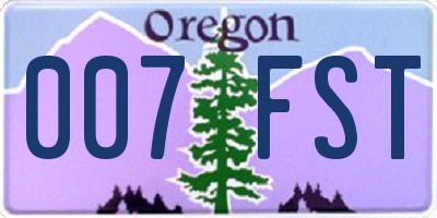 OR license plate 007FST