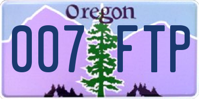 OR license plate 007FTP