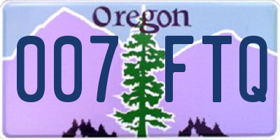 OR license plate 007FTQ