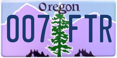 OR license plate 007FTR