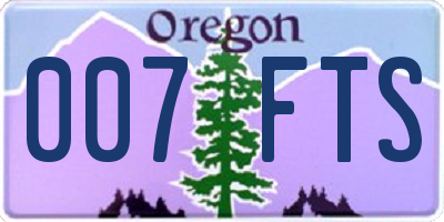 OR license plate 007FTS