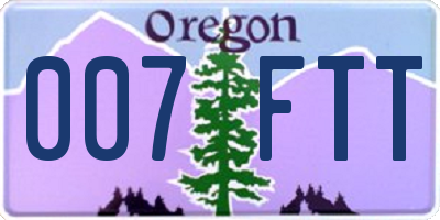 OR license plate 007FTT