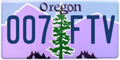 OR license plate 007FTV