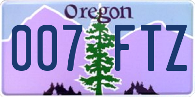 OR license plate 007FTZ