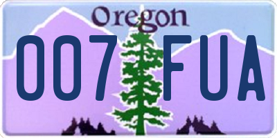 OR license plate 007FUA