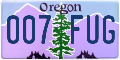 OR license plate 007FUG
