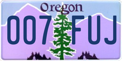 OR license plate 007FUJ