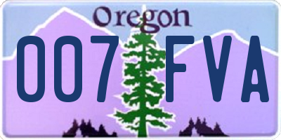 OR license plate 007FVA
