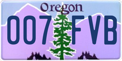 OR license plate 007FVB