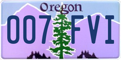 OR license plate 007FVI