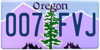 OR license plate 007FVJ
