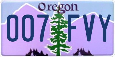 OR license plate 007FVY