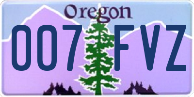 OR license plate 007FVZ