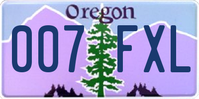 OR license plate 007FXL