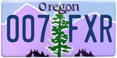 OR license plate 007FXR