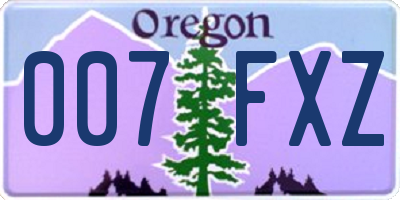 OR license plate 007FXZ