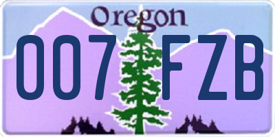 OR license plate 007FZB