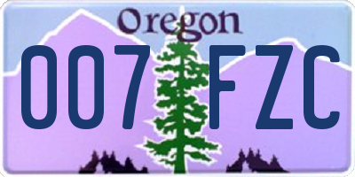 OR license plate 007FZC