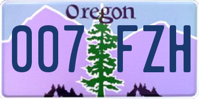 OR license plate 007FZH