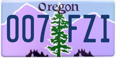 OR license plate 007FZI