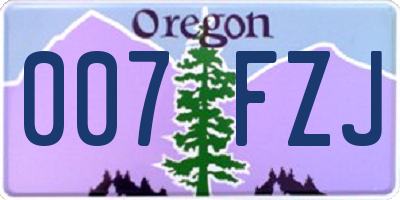 OR license plate 007FZJ
