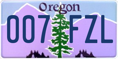 OR license plate 007FZL