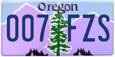 OR license plate 007FZS