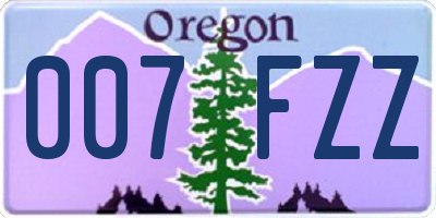 OR license plate 007FZZ