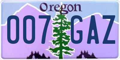 OR license plate 007GAZ