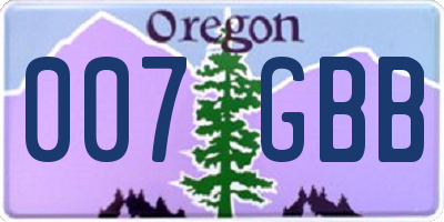 OR license plate 007GBB