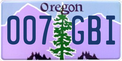 OR license plate 007GBI