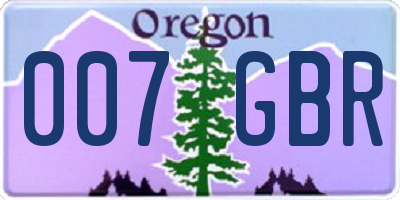 OR license plate 007GBR