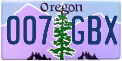 OR license plate 007GBX