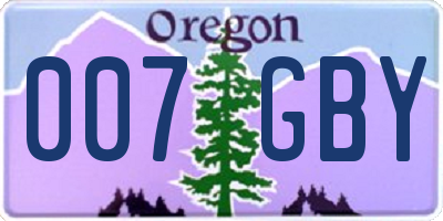 OR license plate 007GBY