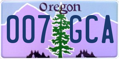 OR license plate 007GCA