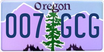 OR license plate 007GCG