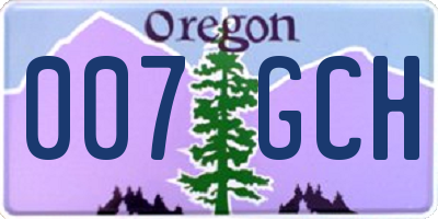 OR license plate 007GCH